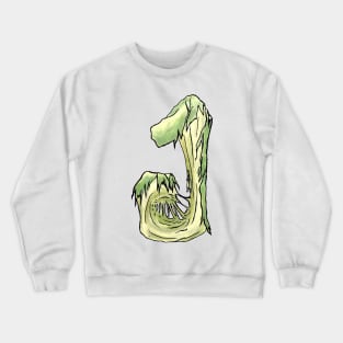 Dramabite Zombie J Letter Initial Typography Text Character Statement Crewneck Sweatshirt